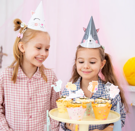 CZAPECZKI URODZINOWE KOTEK 6 SZT