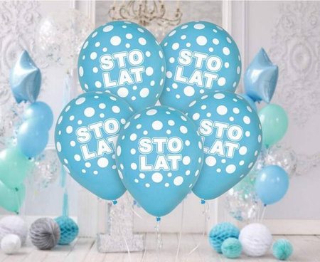 BALONY STO LAT NIEBIESKIE 30 CM 5 SZT