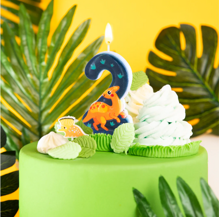 ŚWIECZKA NA TORT DINOZAURY CYFRA 2