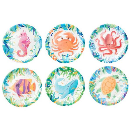 TALERZYKI PAPIEROWE OCEAN 18 CM 6 SZT 