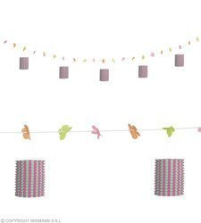 GIRLANDA Z LAMPIONAMI RÓŻOWA 3m