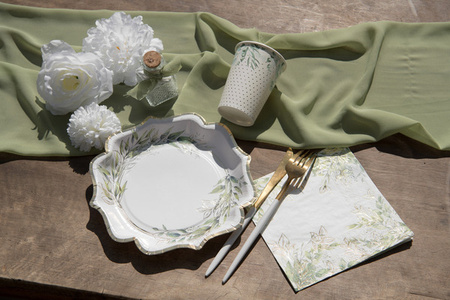 ZESTAW GAŁĄZKI ZIELONO-ZŁOTE 3 ELEMENTY 