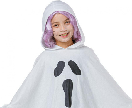 Ponczo dla dzieci z kapturem Duszek, duch halloween rozmiar uniwersalny