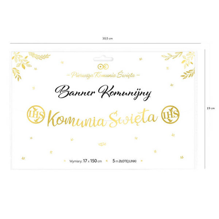 BANER KOMUNIJNY GIRLANDA KOMUNIA ŚWIĘTA 150 cm