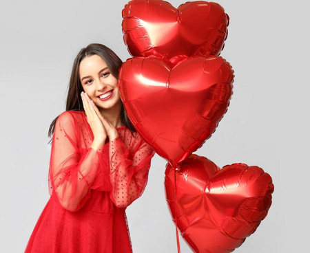 Balon foliowy JUMBO FX Serce czerwone 74x77 cm serduszko walentynki