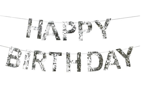 BANER HAPPY BIRTHDAY 2,2 M SREBRNY