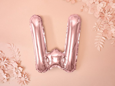BALON FOLIOWY LITERA W 35CM RÓŻOWE ZŁOTO