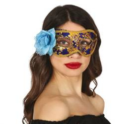 MASKA WENECKA NIEBIESKO-ZŁOTA