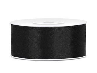TASIEMKA SATYNOWA CZARNA 25MM