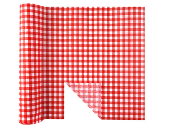 BIEŻNIK WŁÓKNINOWY W CZERWONĄ KRATKĘ 40X480 CM