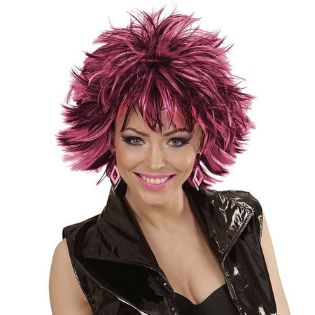 PERUKA ROCK DISCO RÓŻOWA