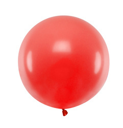 BALON LATEKSOWY PASTEL 60 CM  1 SZT OKRĄGŁY PASTEL POPPY RED