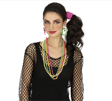 ZESTAW 4 KOLOROWYCH NASZYJNIKÓW DISCO