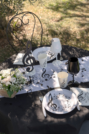 KUBECZKI PAPIEROWE NUTY BIAŁE 270 ML 10 SZT