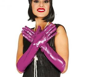 RĘKAWICZKI METALICZNE FUKSJA DŁUGIE