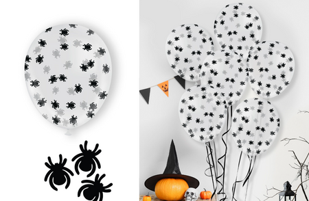 BALONY LATEKSOWE KONFETTI PAJĄKI 10 SZT.