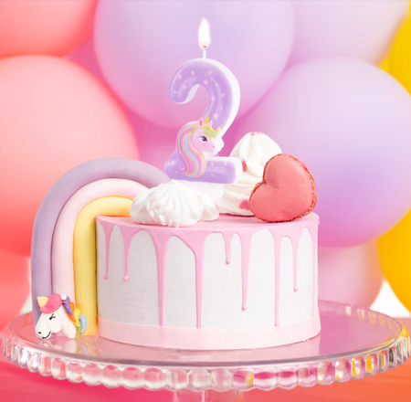 ŚWIECZKA NA TORT JEDNOROŻEC CYFRA 2