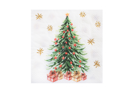 SERWETKI PAPIEROWE ŚWIĄTECZNA CHOINKA 25 CM 20 SZT
