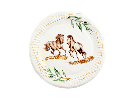 TALERZYKI PAPIEROWE KONIKI 18 CM 6 SZT.