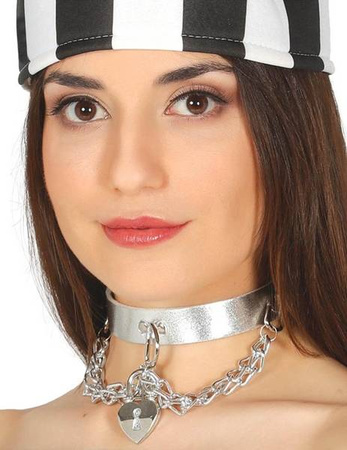 SREBRNY NASZYJNIK PUNK WIĘŹNIARKA