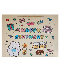 TORBA PREZENTOWA HAPPY BIRTHDAY ŻÓŁTA 42 X 33 X 15 CM