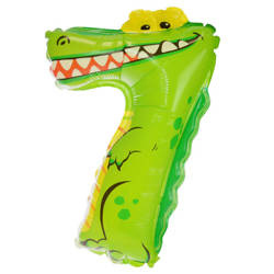 BALON FOLIOWY ZWIERZĄTKO CYFRA 7 45 CM