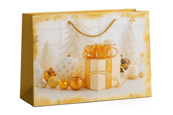 TORBA PREZENTOWA ZŁOTA PREZENT 26 X 32 X 10 CM