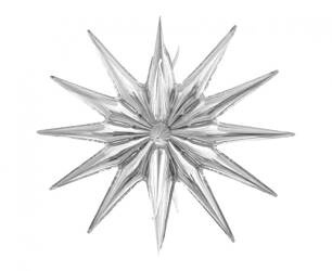 BALON FOLIOWY GWIAZDA 3D SREBRNA 50X46CM