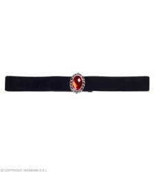 NASZYJNIK GOTYCKI Z CZERWONYM KAMIENIEM