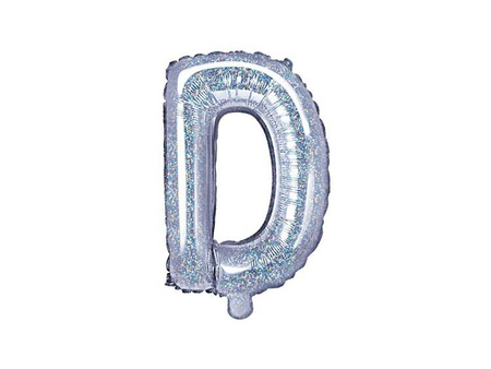 BALON FOLIOWY 35cm, LITERA D HOLOGRAFICZNY