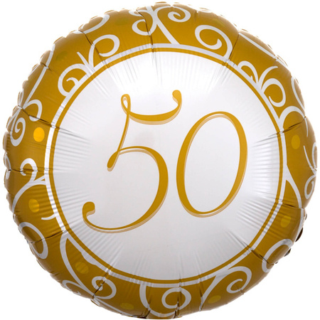 BALON FOLIOWY ZŁOTE GODY 50 LAT 43CM