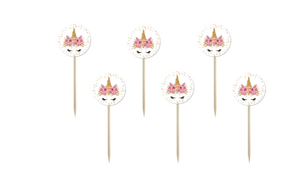 PIKERY NA TORT JEDNOROŻEC 6 SZT