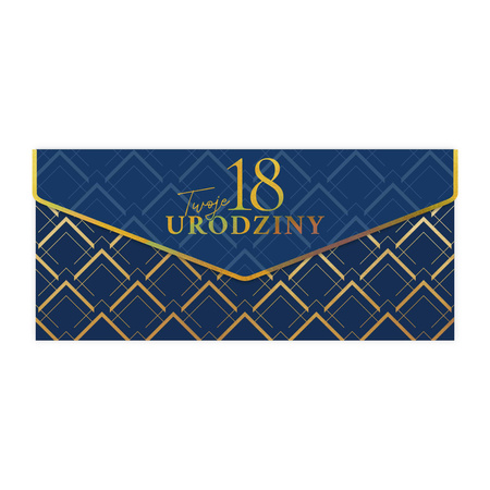 KOPERTA URODZINOWA 18 URODZINY GRANATOWA 