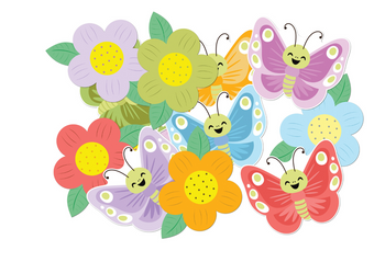 PIKERY NA TORT WIOSENNE KWIATKI MOTYLKI 6 SZT