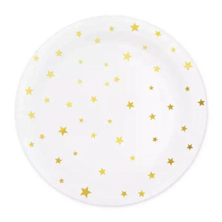 TALERZYKI PAPIEROWE ZŁOTE GWIAZDKI