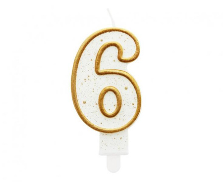 ŚWIECZKA URODZINOWA ZŁOTA 6