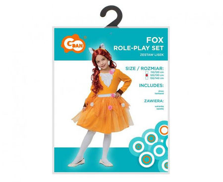 Zestaw dla dzieci Lisek (sukienka, opaska), rozm.120/130 cm