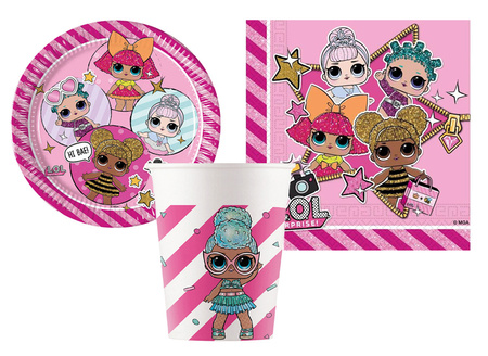 ZESTAW LOL SURPRISE TALERZYKI+KUBECZKI+SERWETKI