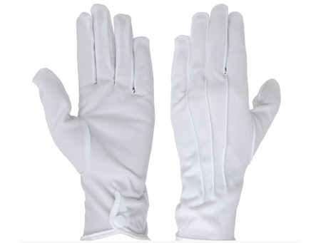 BIAŁE RĘKAWICZKI DLA DOROSŁYCH 24 CM