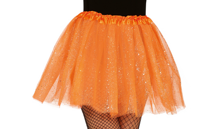 SPÓDNICZKA POMARAŃCZOWA Z DROBINKAMI TIULOWA 40 CM