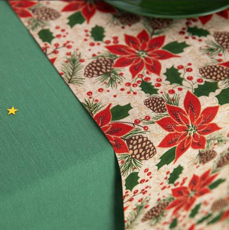 BIEŻNIK LNIANY GWIAZDA BETLEJEMSKA 275x28 CM