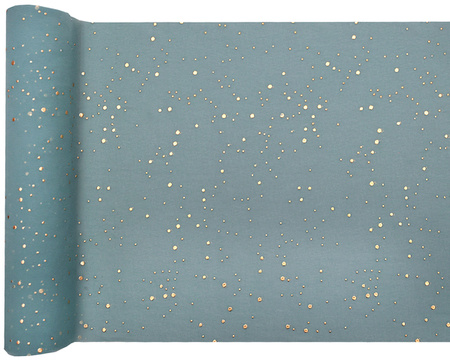 BIEŻNIK ZIELONY Z ZŁOTYMI OCZKAMI EUKALIPTUS 27 X 300 CM