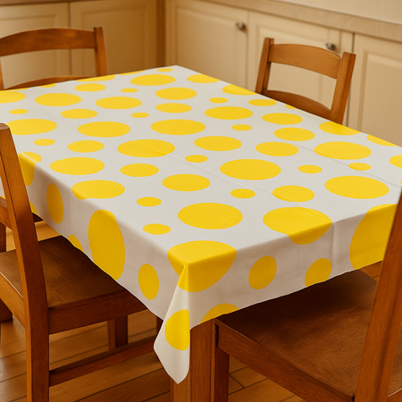 OBRUS FOLIOWY W ŻÓŁTE KROPKI 100 X 130 CM