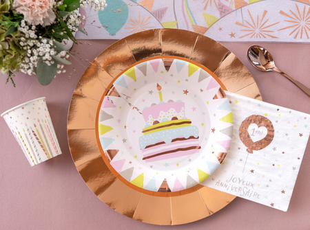 KUBECZKI PAPIEROWE HAPPY BIRTHDAY ŚWIECZKI 270 ML 10 SZT