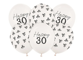BALONY LATEKSOWE GLAMOUR 30 HAPPY BIRTHDAY 30 CM 6 SZT