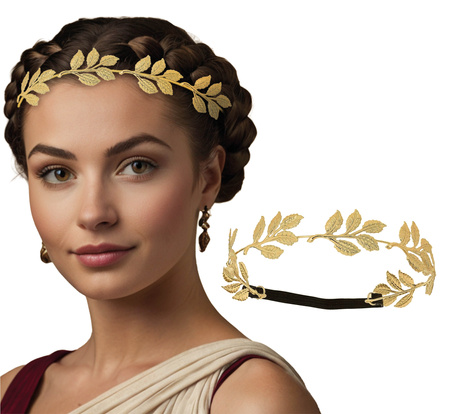 ZŁOTA OPASKA KORONA LIŚCIE LAUROWE