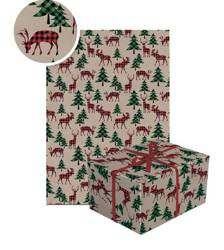 PAPIER PREZENTOWY KRAFT RENIFERY 70 x 200 CM