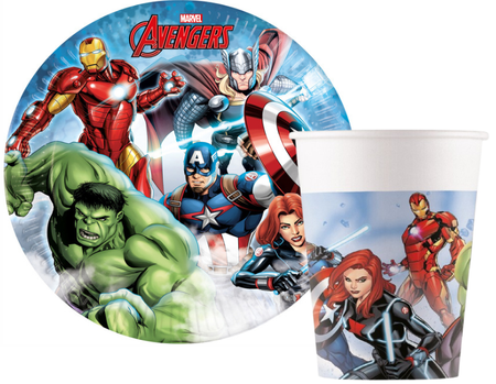 ZESTAW AVENGERS TALERZYKI+KUBECZKI
