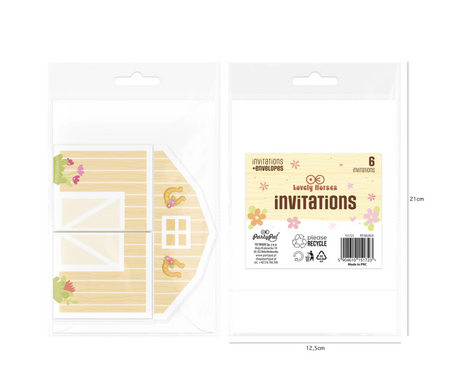 ZAPROSZENIE NA IMPREZĘ KONIKI 6 SZT