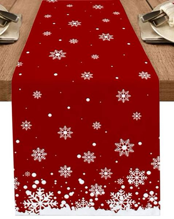 BIEŻNIK ŚWIĄTECZNY PŁATKI ŚNIEGU 150 X 33 CM